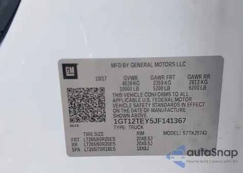 2018 GMC Sierra 2500Hd Slt из США, поврежденный, VIN 1GT12TEY5JF141367